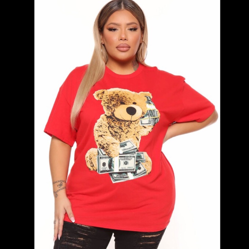 BRAND NEW FASHION NOVA “MONEY BEAR” TSHIRT